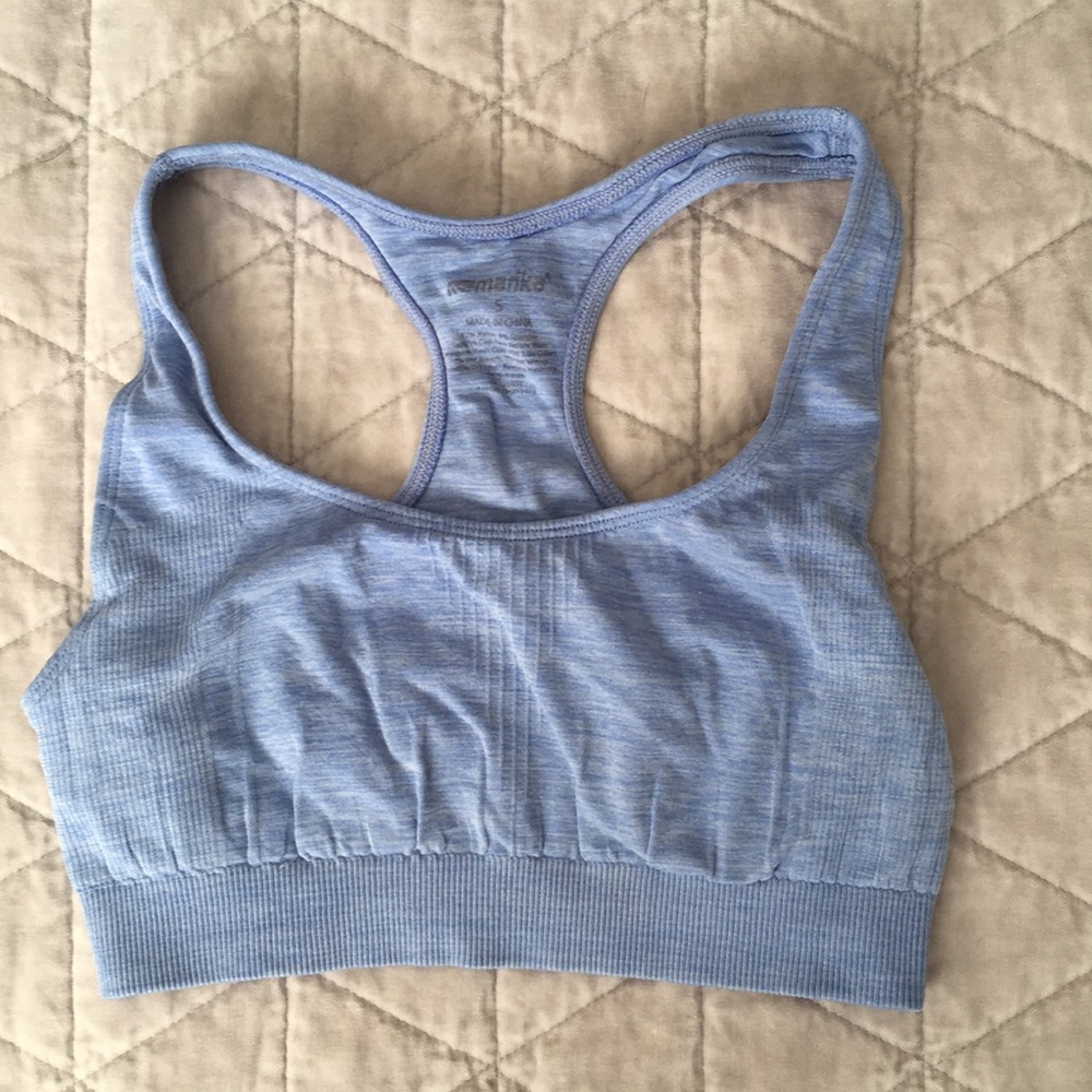 Marika heather blue sports bra